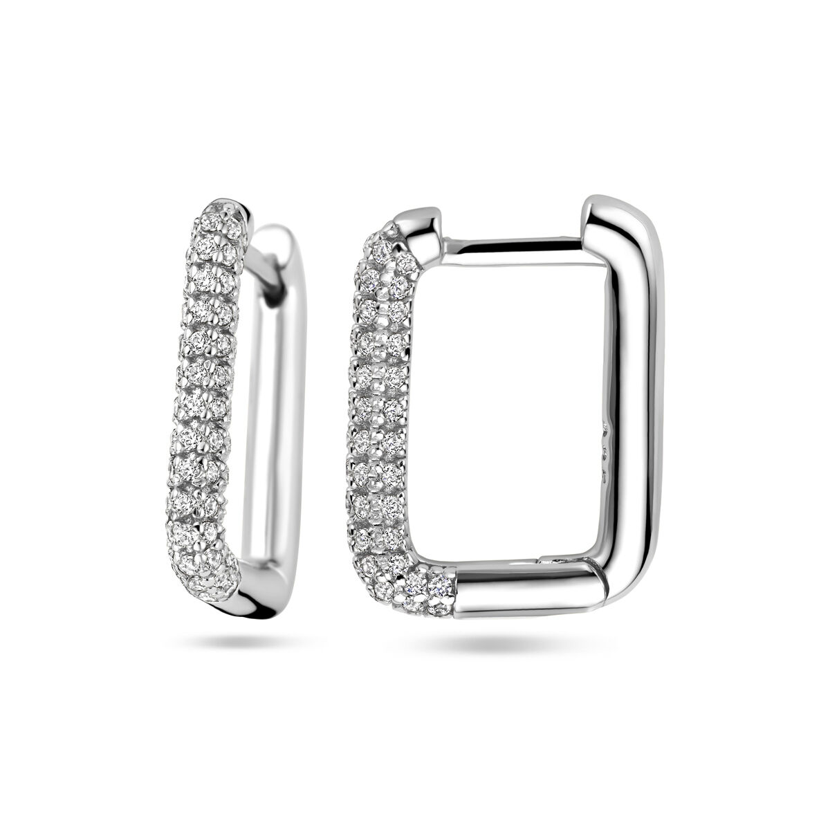 13.38573 KA zilver vierkant zirkonia oorringen - Afbeelding 3