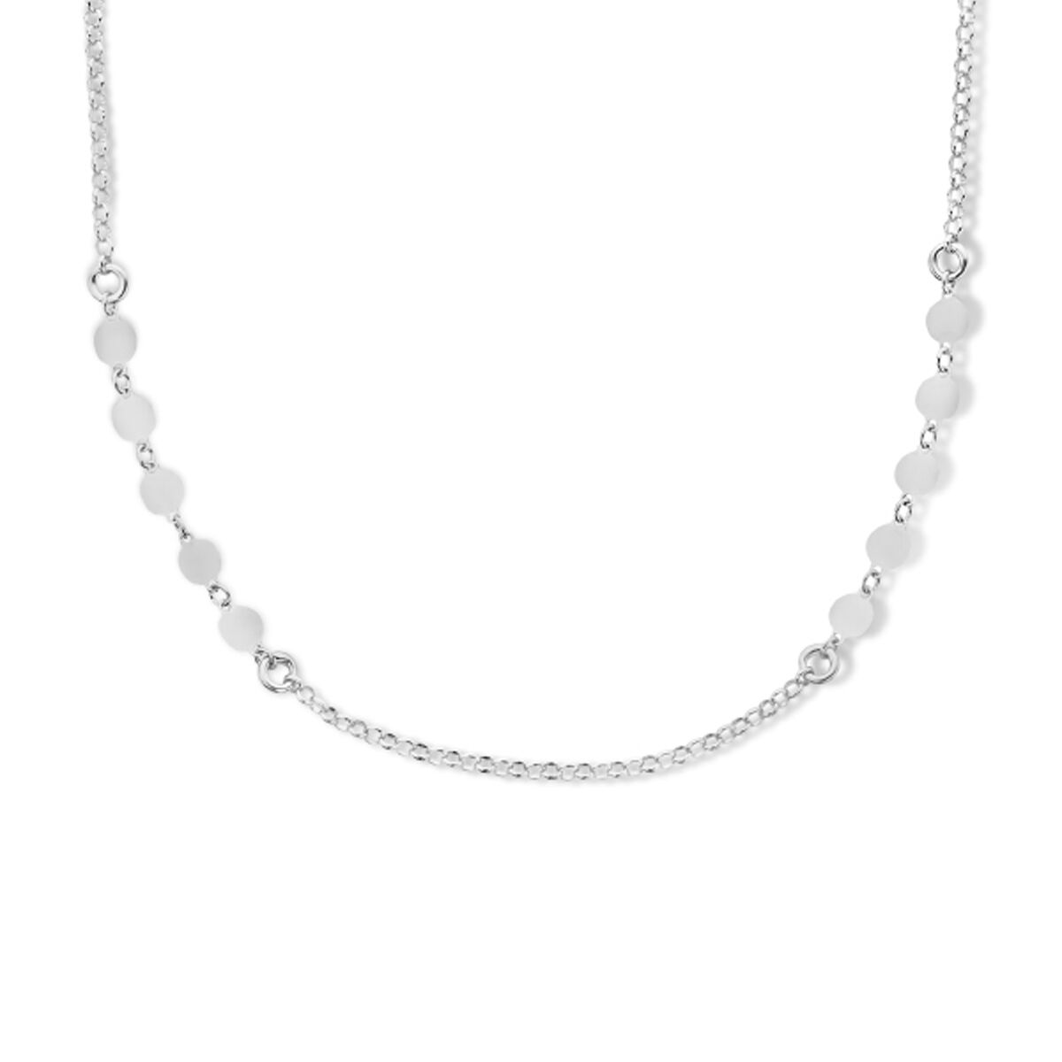 Zilveren Collier rondjes 42-45 cm 2mm