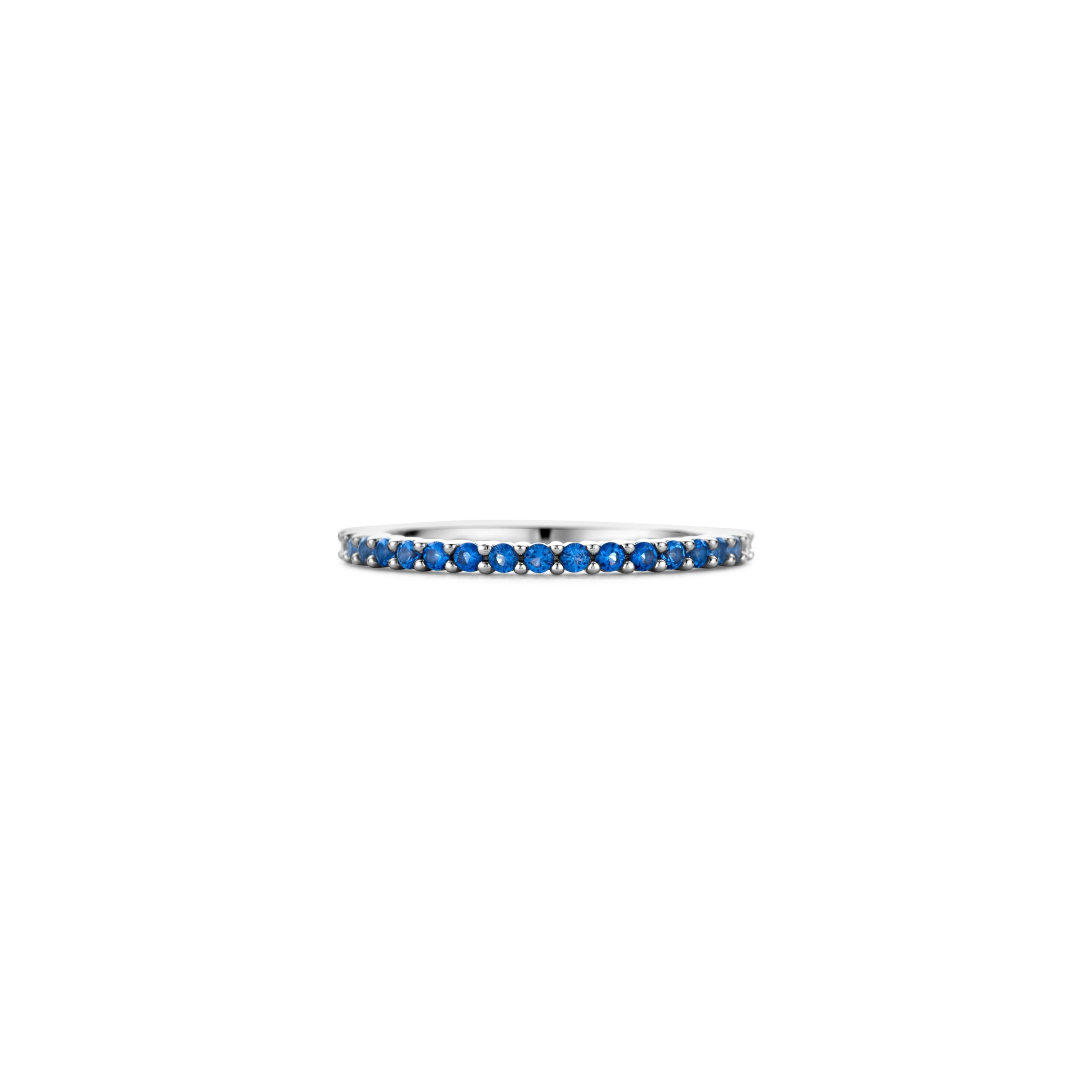 Tisento zilveren ring blauw/wit zirkonia maat 54 - Afbeelding 3