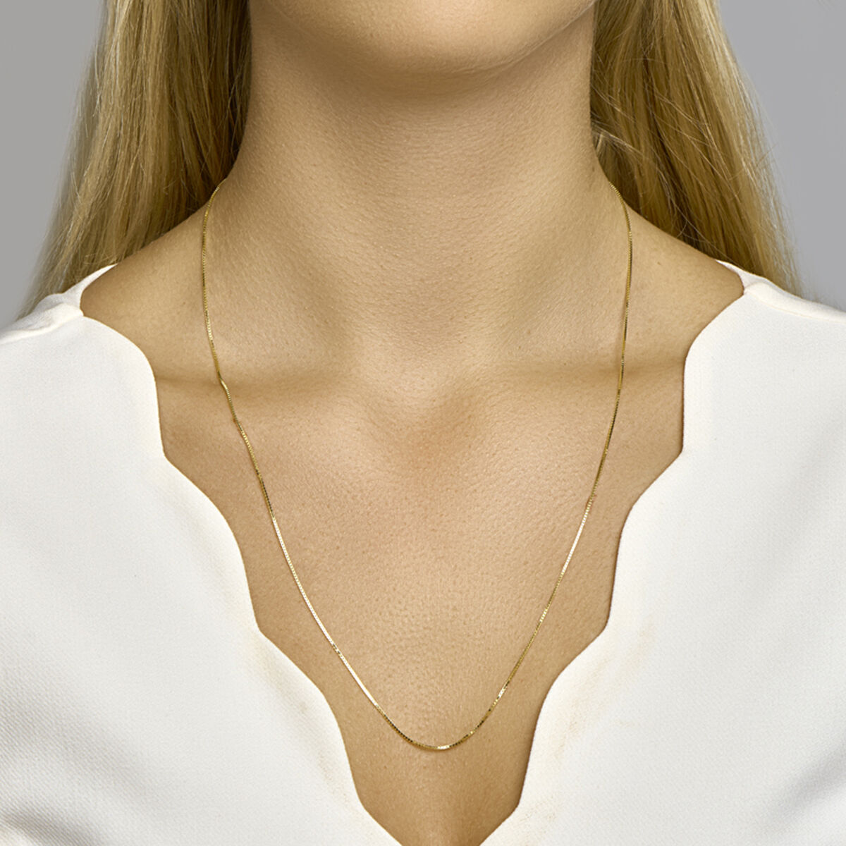 Geelgouden collier venetiaan 60cm 0,8mm