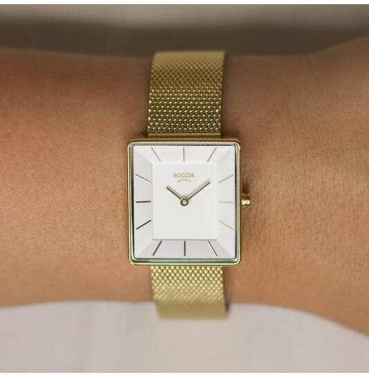 Boccia dames horloge titanium/staal goldplated - Afbeelding 2