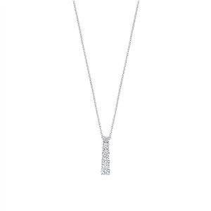 Zilveren collier met hanger zirkonia 42cm