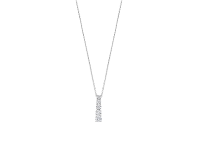Zilveren collier met hanger zirkonia 42cm