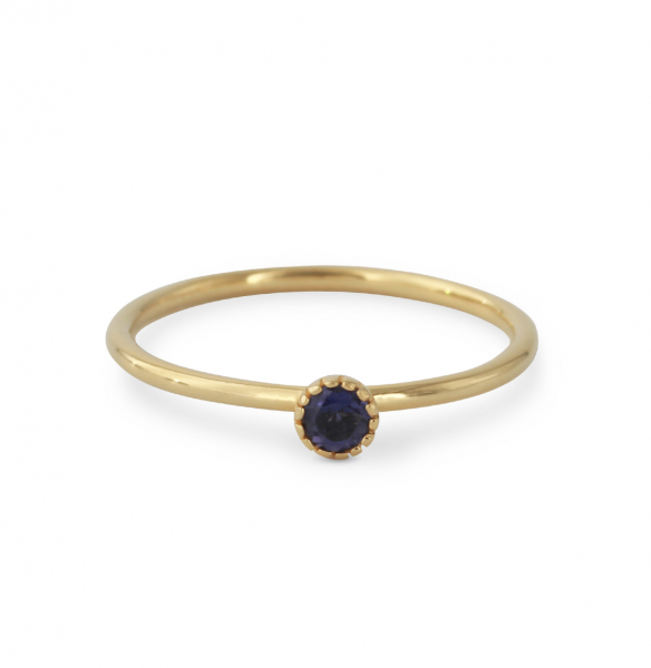 Campur goud op zilver ring ioliet maat 54
