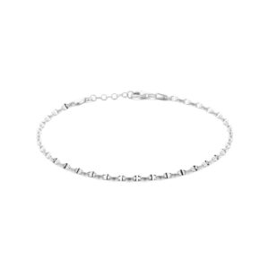 Zilver enkelband koffieboon 24 cm