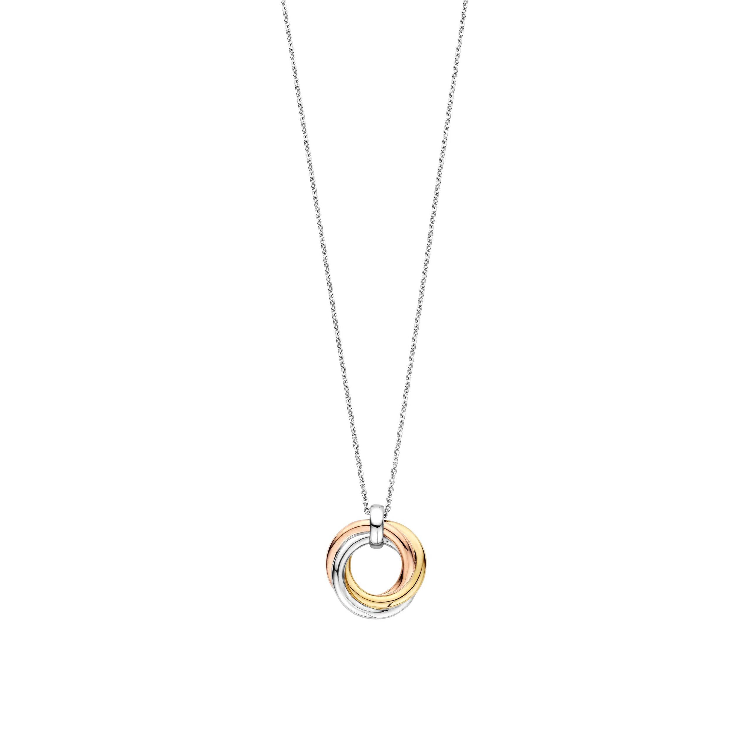 Tisento zilver verguld collier met hanger tricolor - Afbeelding 3