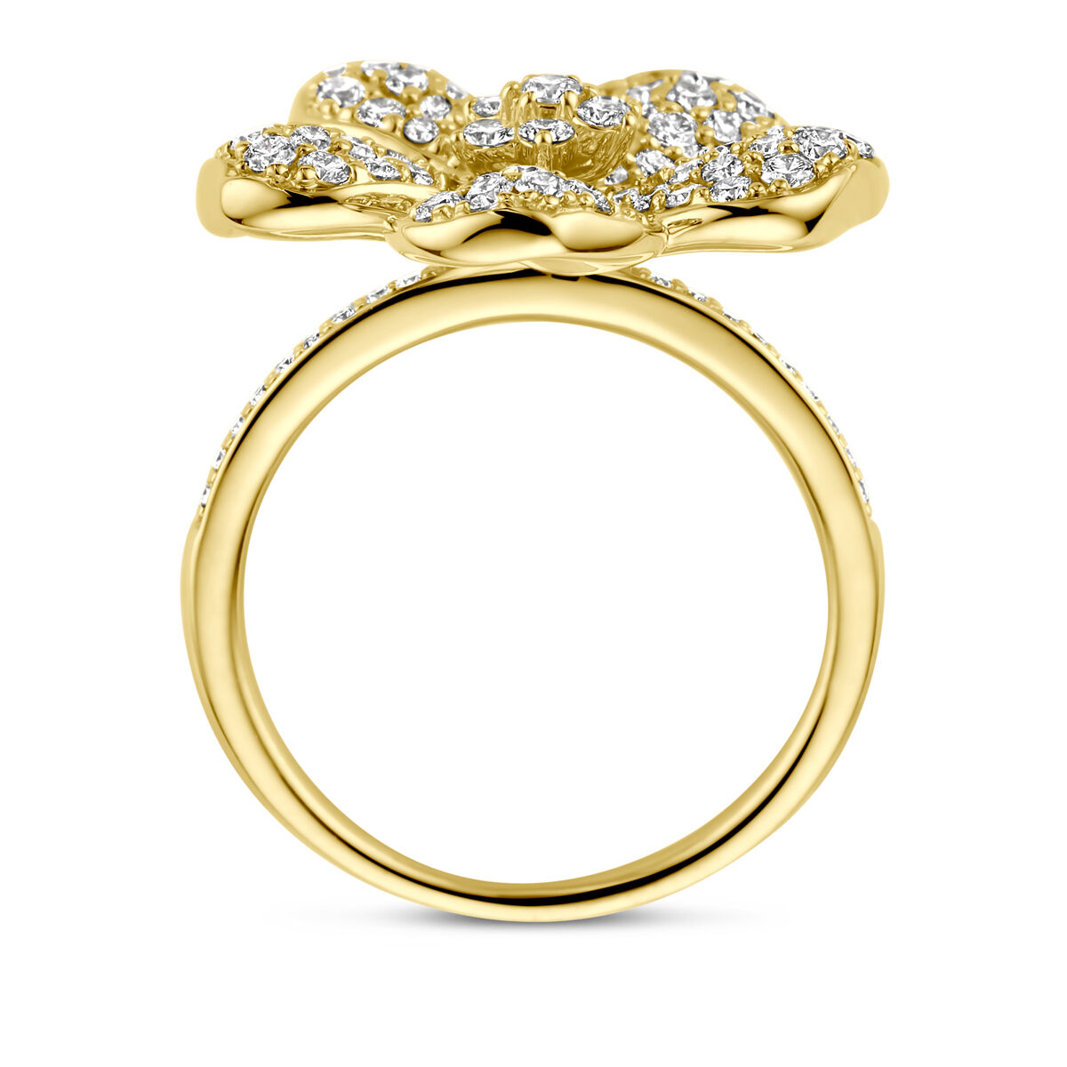 gouden ring bloem 1.50 GH-SI diamant maat 17,75 - Afbeelding 3