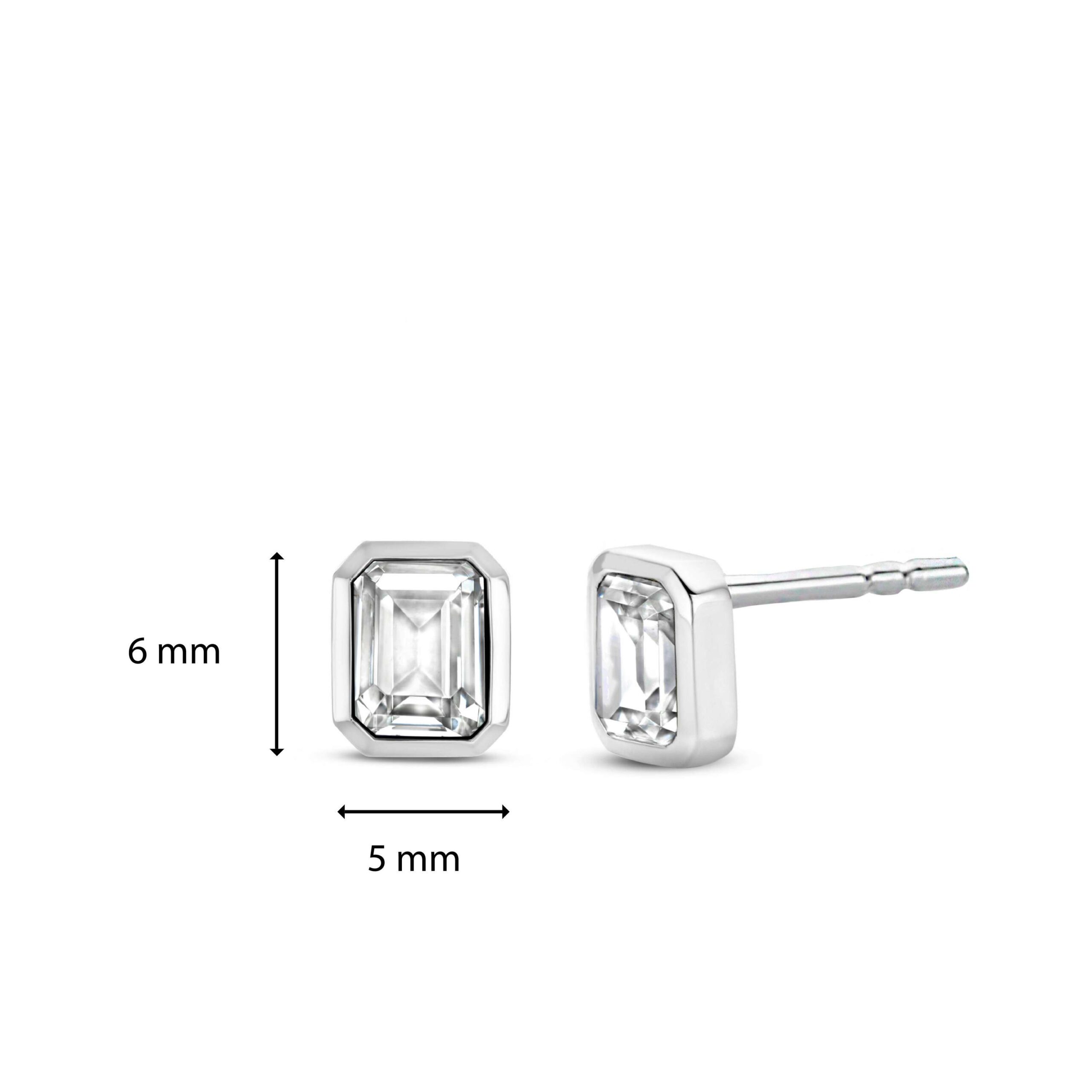 Tisento zilveren oorknoppen zirkonia - Afbeelding 3
