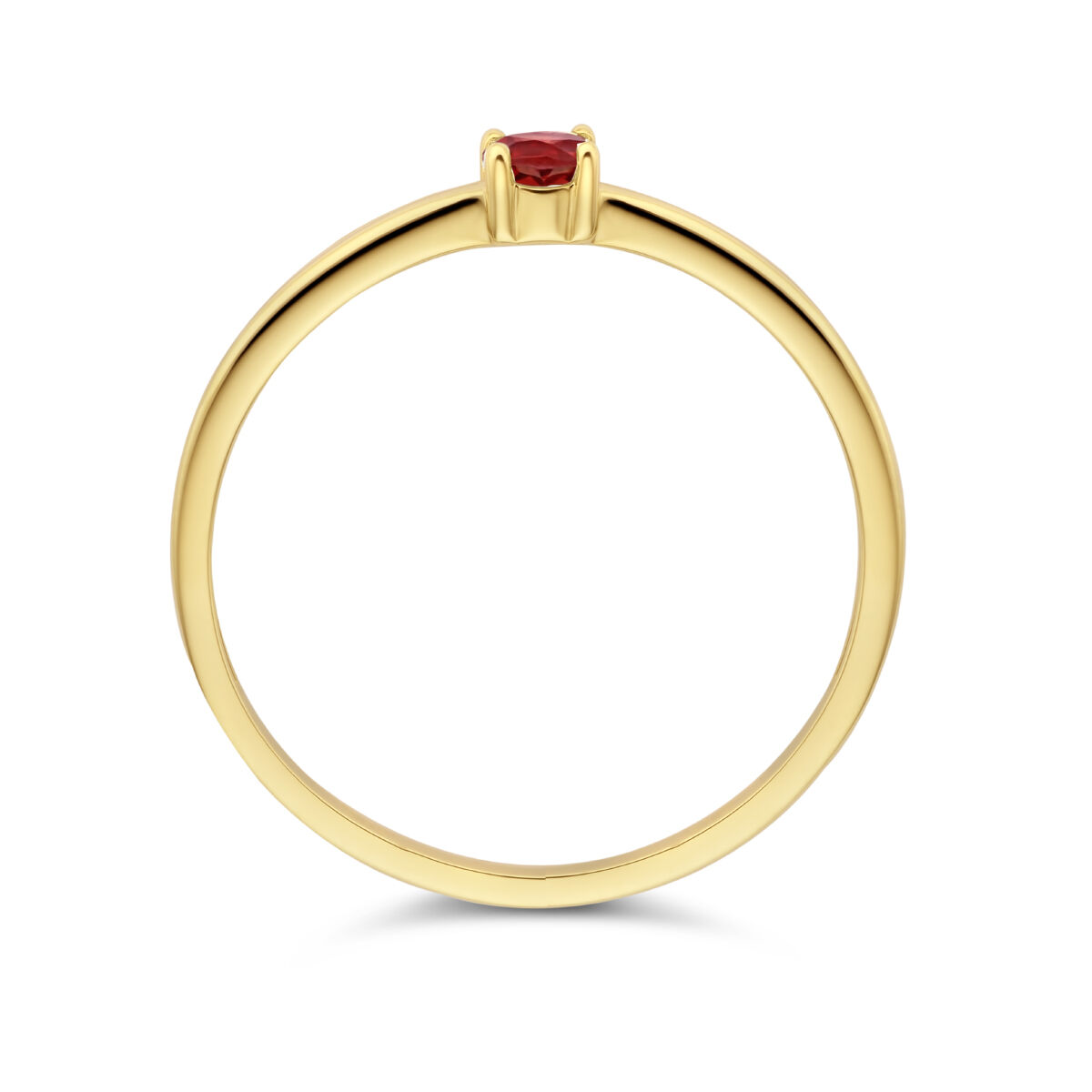 Geelgoud ring Januari Granaat 0,12ct maat 16,5 - Afbeelding 2