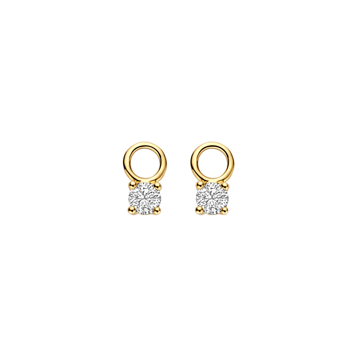 Blush Geelgouden Oorbedels met LAB diamant 2x0.21 TW/VS