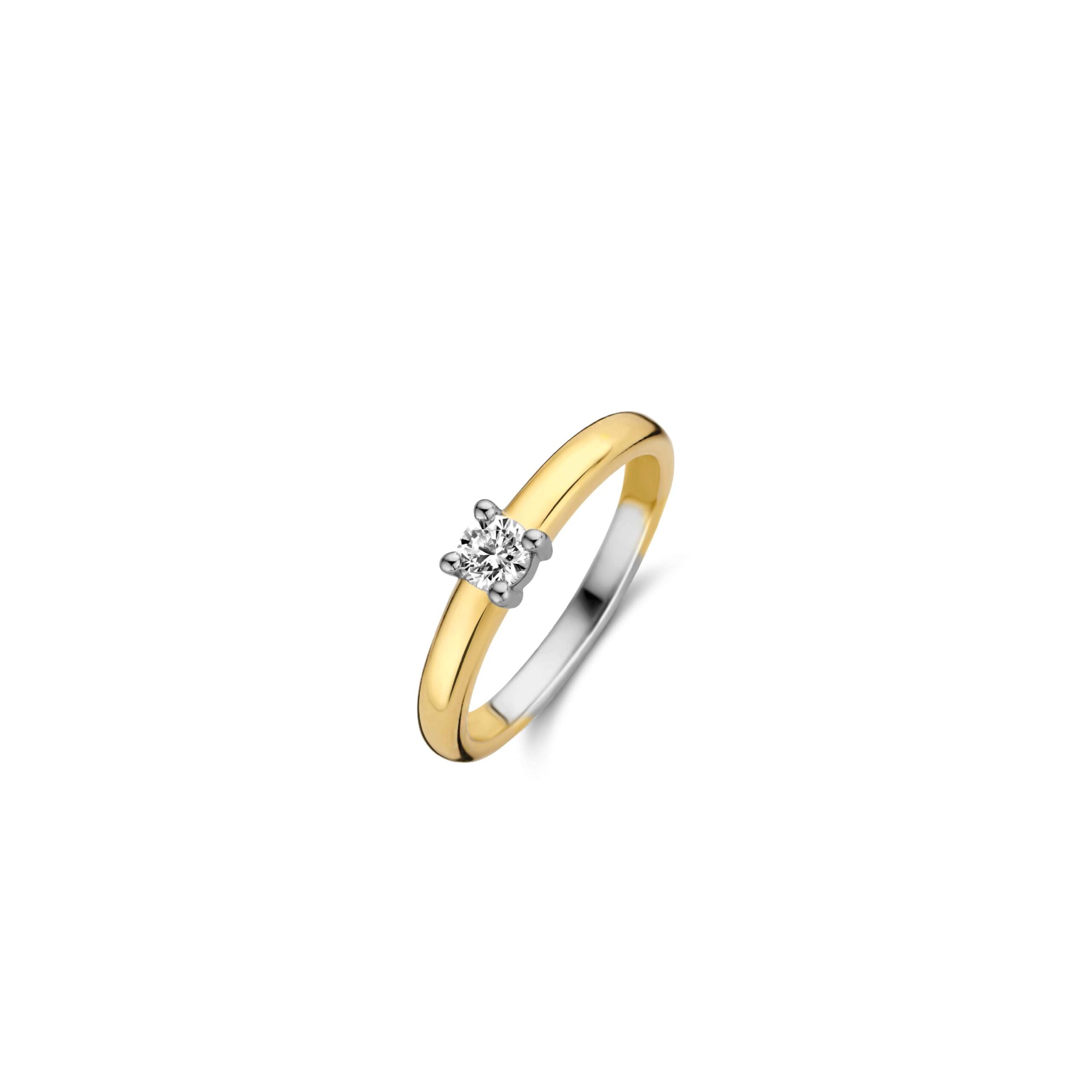 Tisento ring goud op zilver zirkonia maat 54