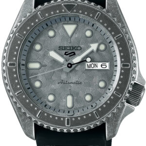 Seiko 5 automaat staal rubber band