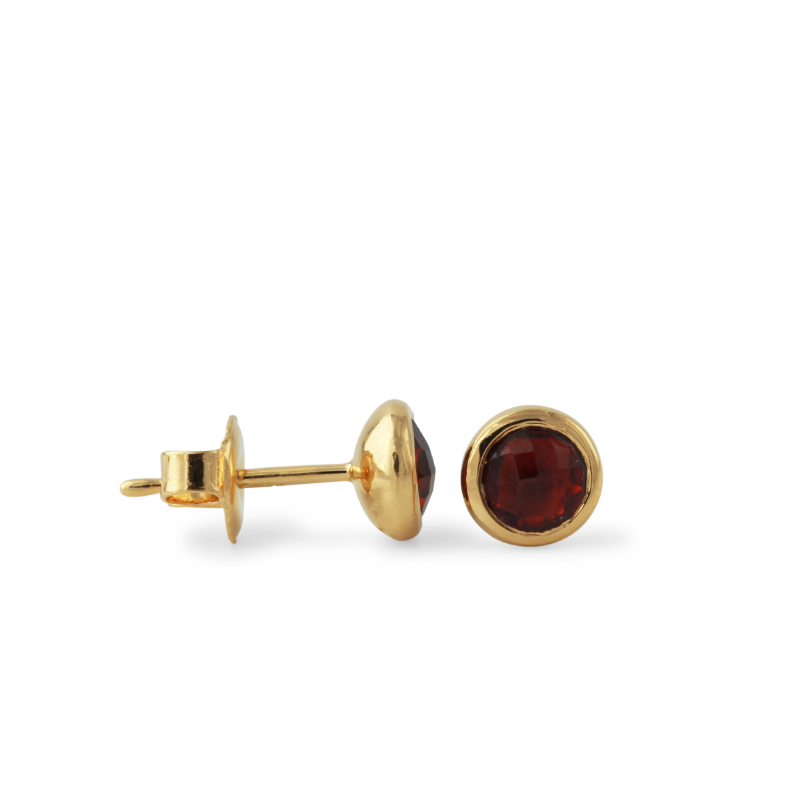 Campur goud op zilver oorknoppen granaat