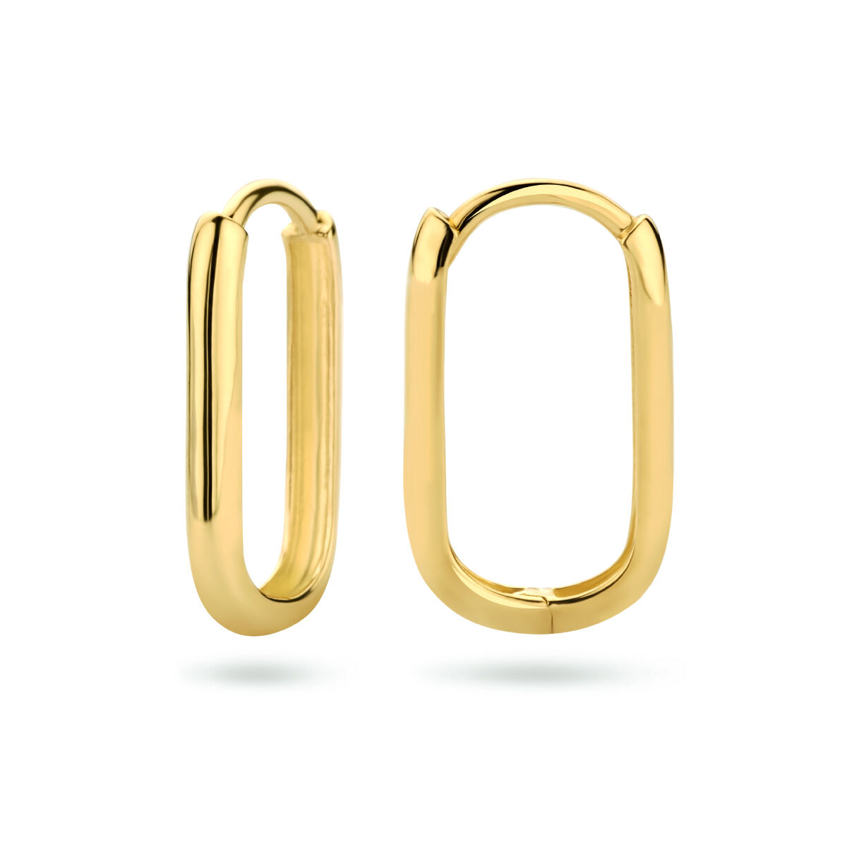 Geelgouden klapoorringen paperclip - Afbeelding 3