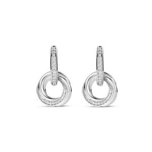Tisento zilveren oorringen met hangers zirkonia
