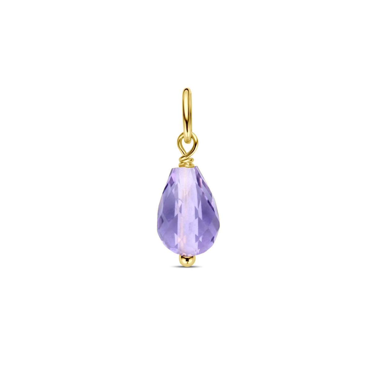 Geelgouden hanger amethist briolette