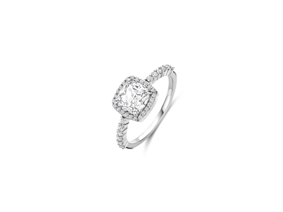 Tisento zilveren ring zirkonia maat 54