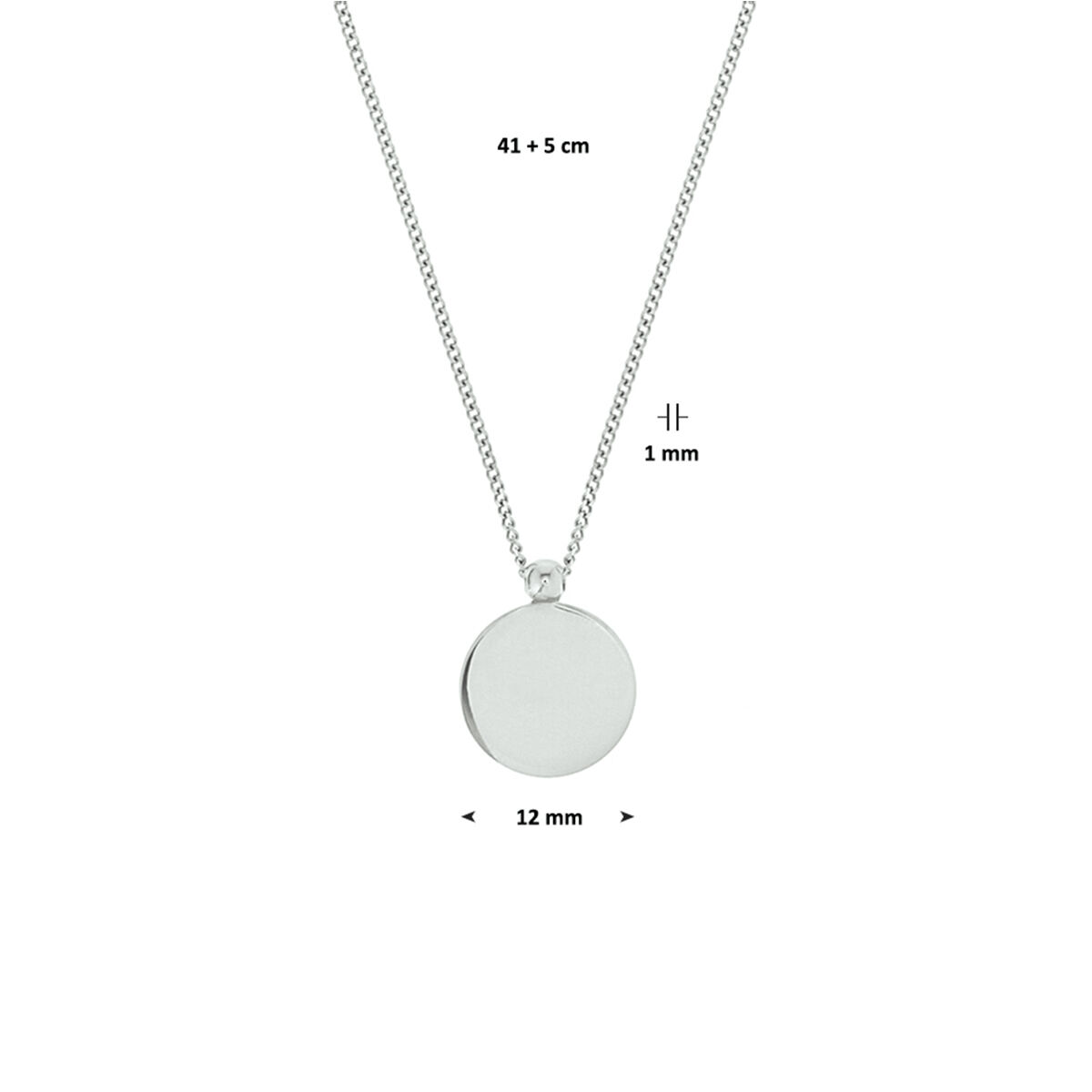 Zilveren collier graveerhanger 41-46cm - Afbeelding 2