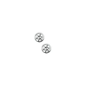 zilver oorknoppen zirkonia 2mm