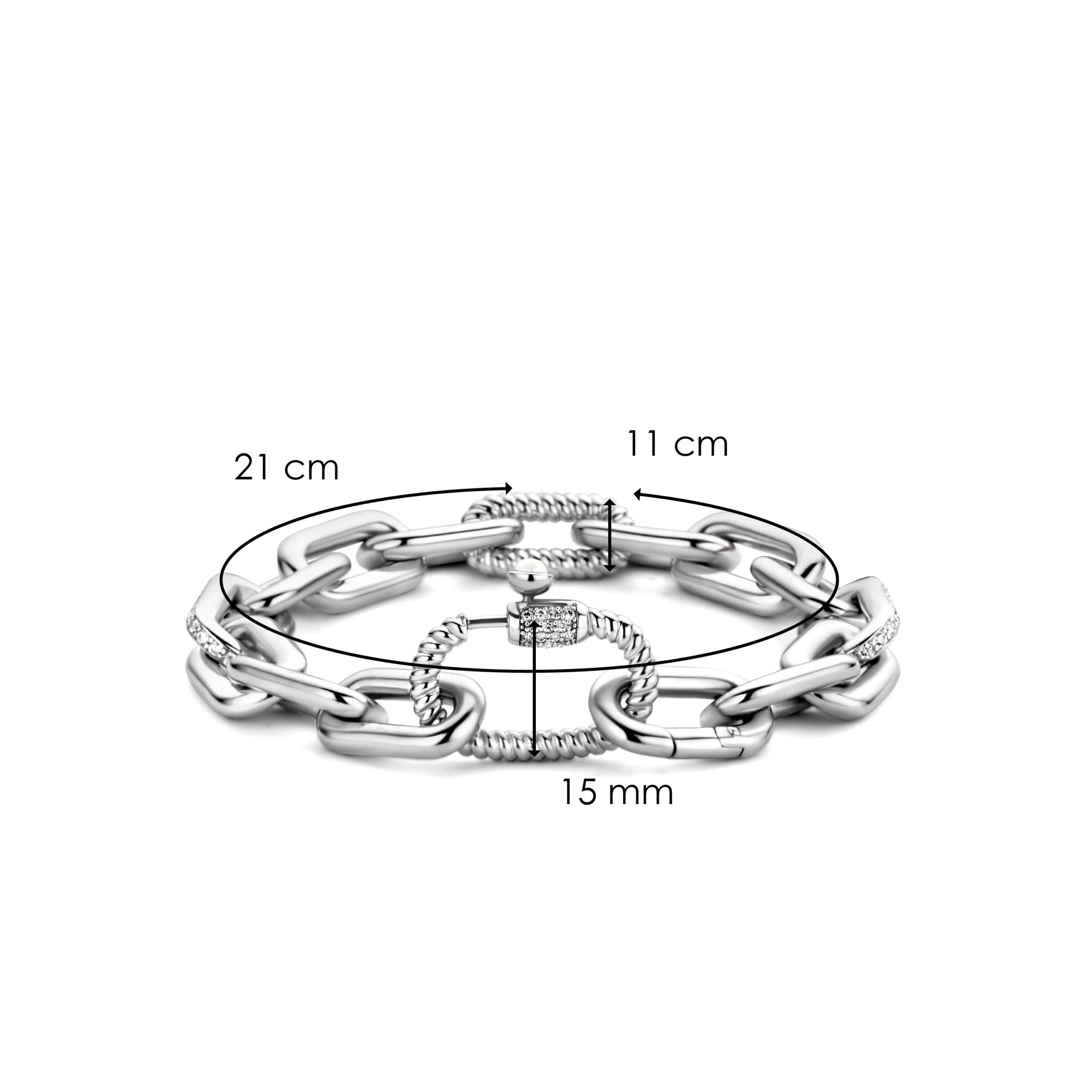 Tisento zilveren armband paperclip zirkonia - Afbeelding 3