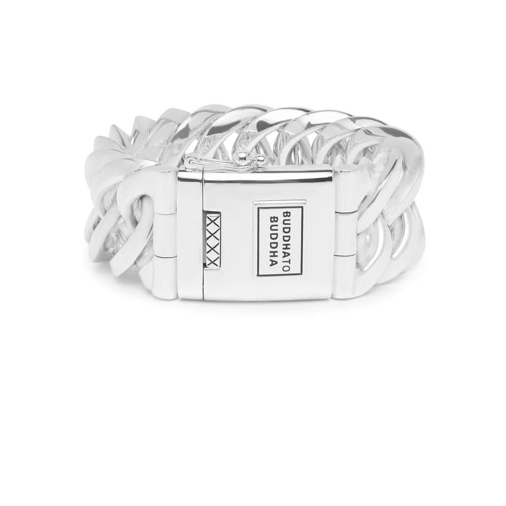 Buddha to Buddha armband Chain XL zilver maat F