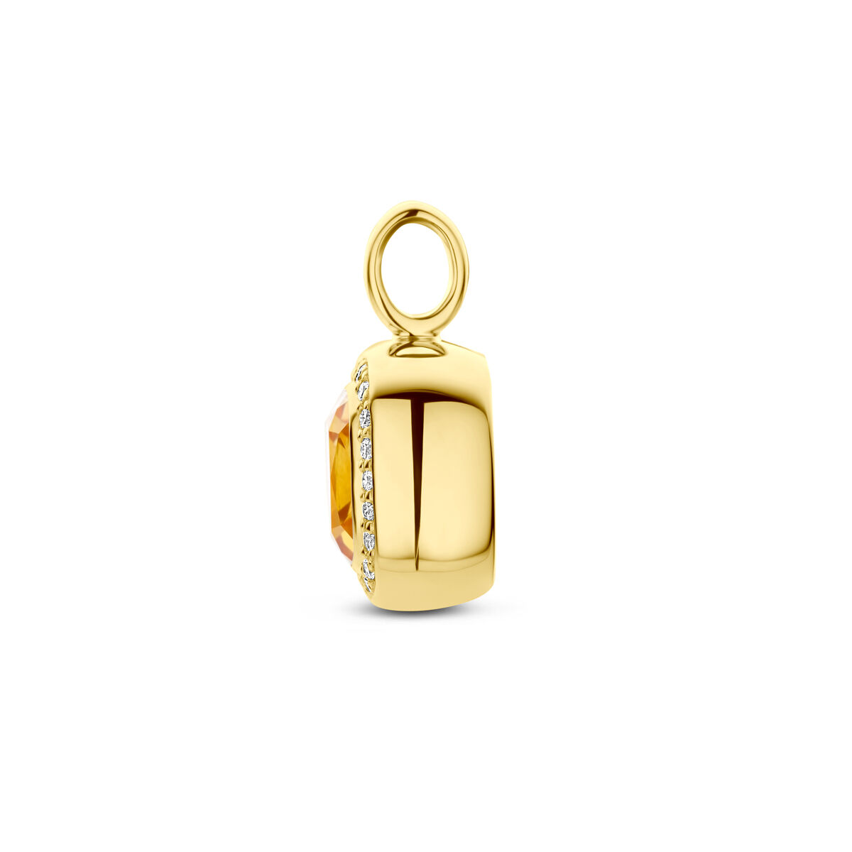 Geelgouden diamant citrien hanger - Afbeelding 3