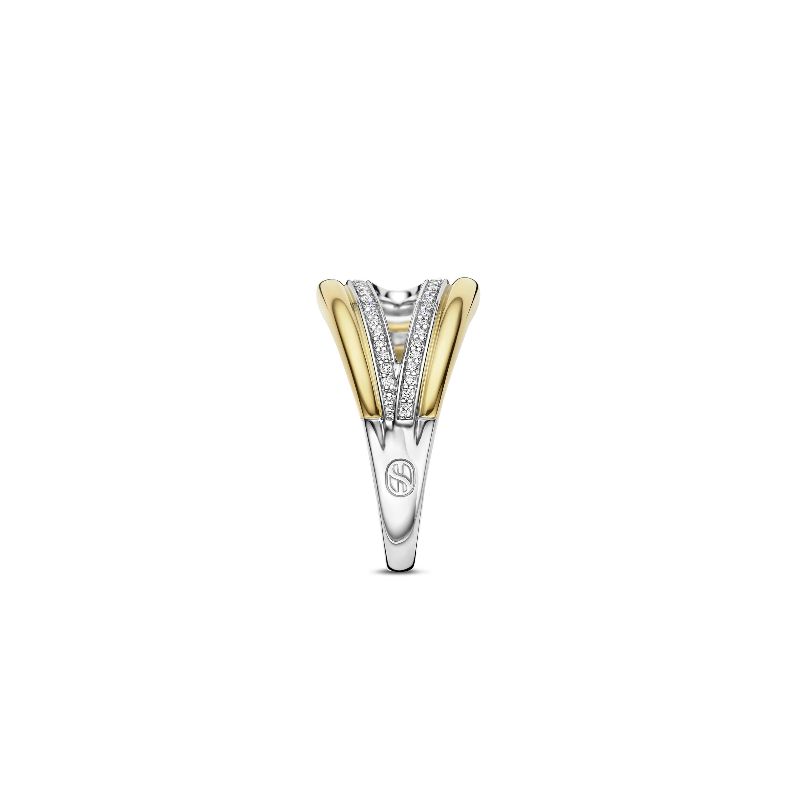 Tisento ring goud op zilver zirkonia maat 54 - Afbeelding 2