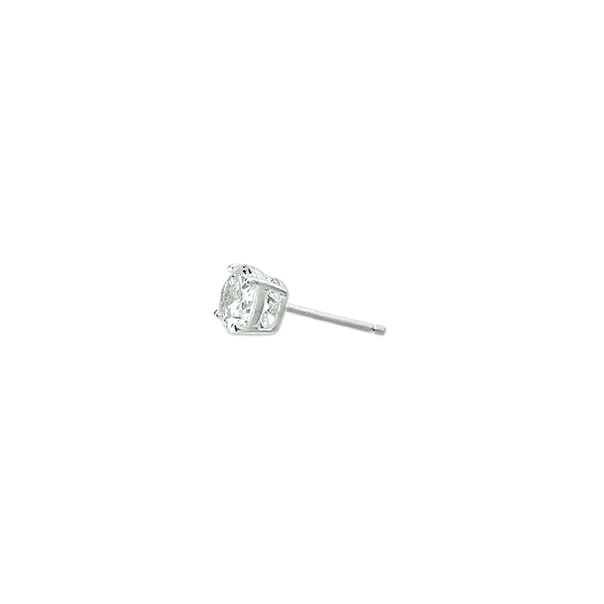 Zilveren zirkonia oorknoppen 6mm - Afbeelding 3