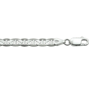 Zilveren herenarmband Koningsschakel plat 20cm