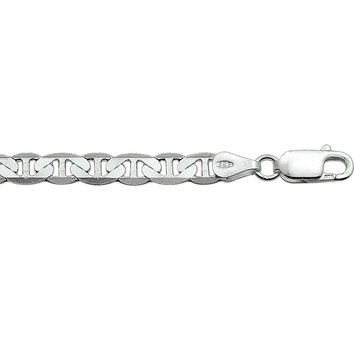 Zilveren herenarmband Koningsschakel plat 20cm