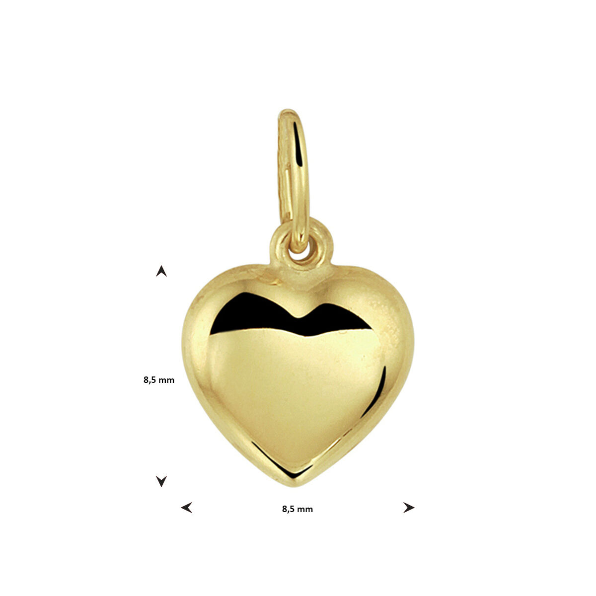 gouden hanger bol hart - Afbeelding 3