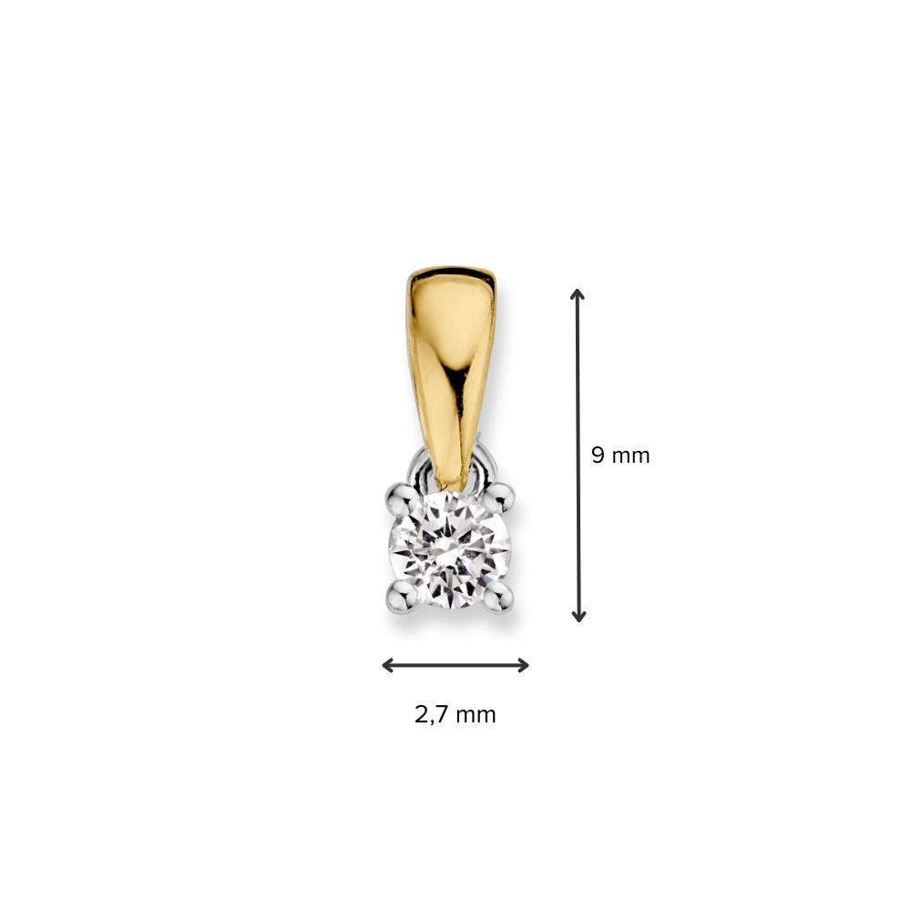 Excellent hanger bi-color goud diamant 0.10 H/SI - Afbeelding 2