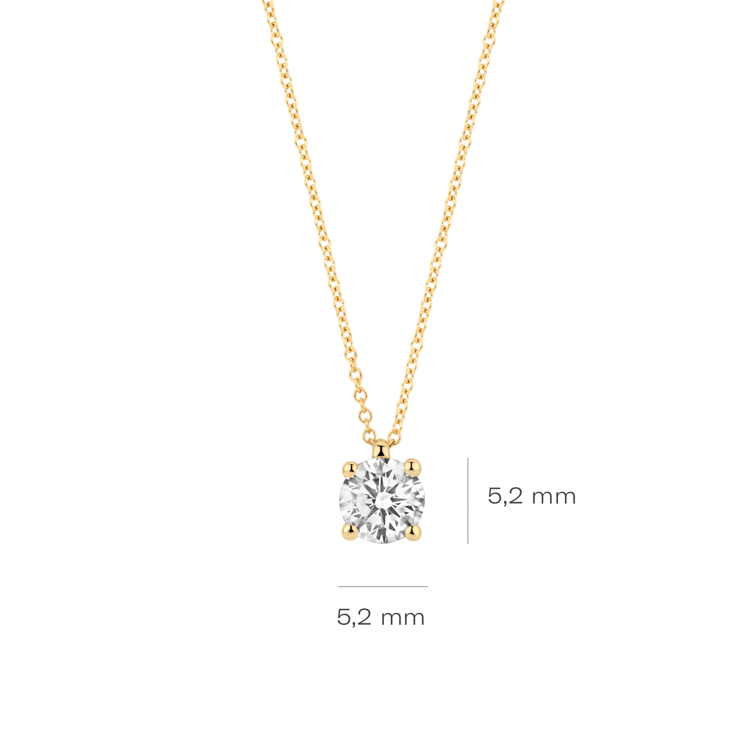 Blush Geelgouden collier met LAB diamant 0.45 TW/VS - Afbeelding 3