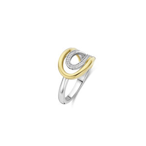 Tisento ring goud op zilver zirkonia maat 54