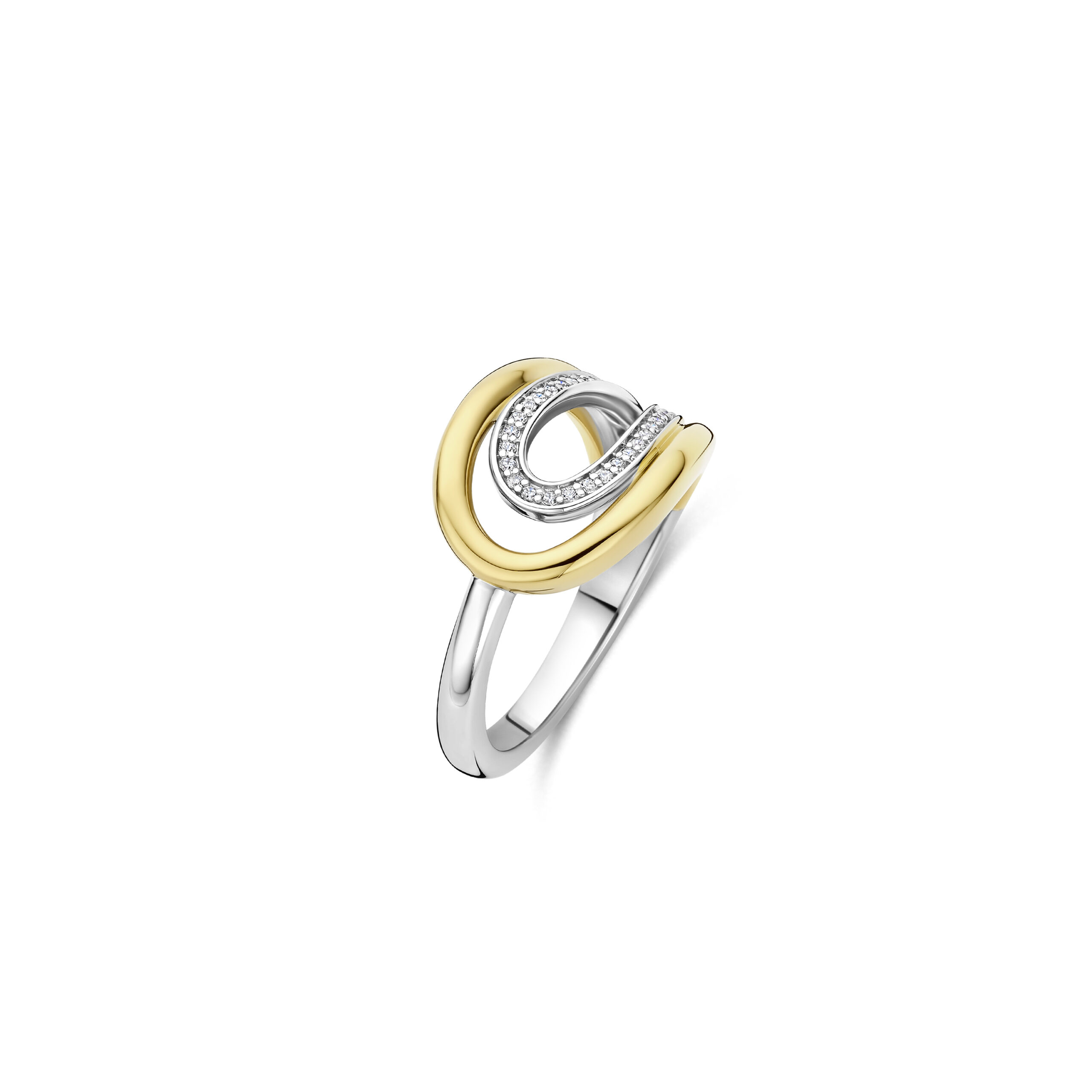 Tisento ring goud op zilver zirkonia maat 54