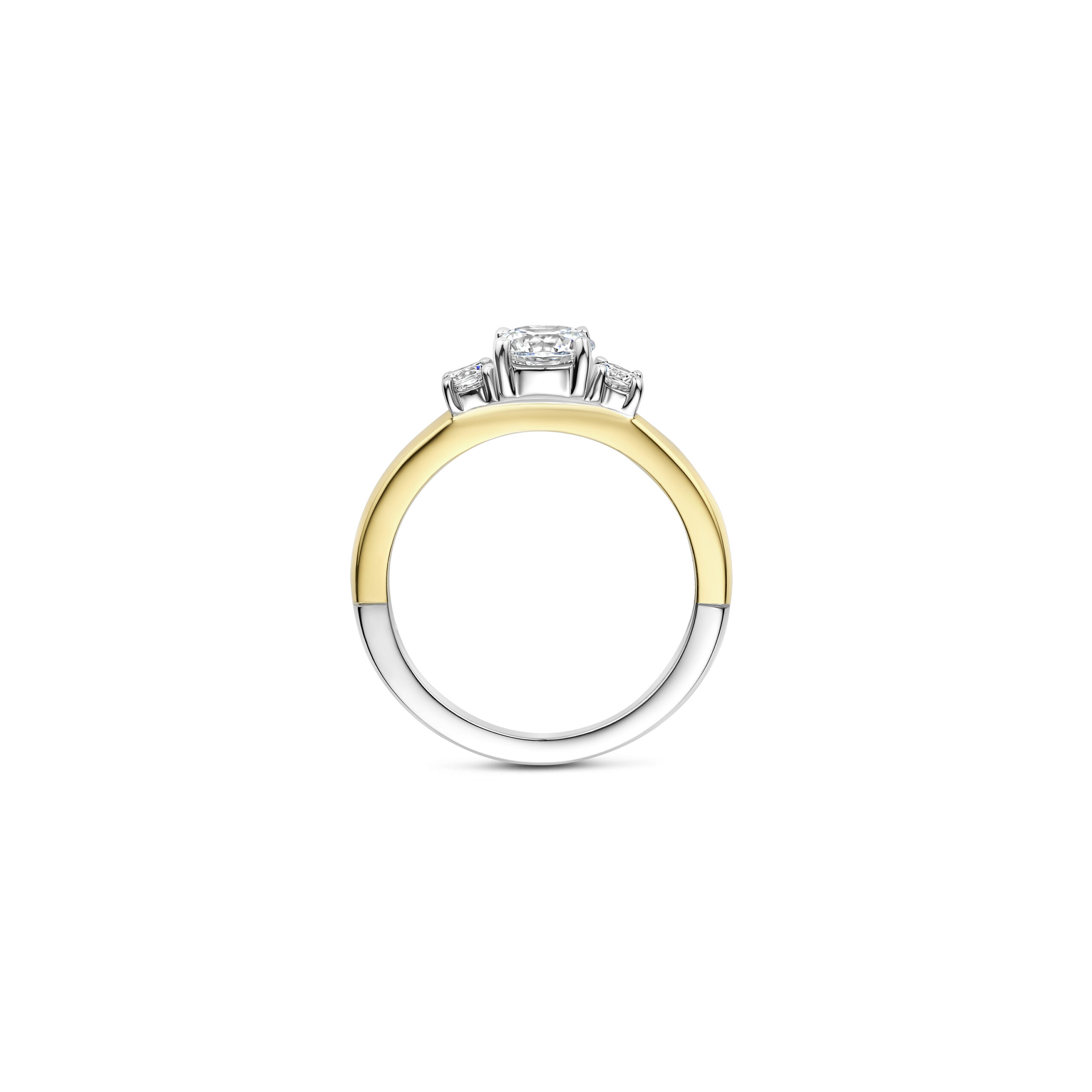 Tisento ring goud op zilver zirkonia maat 54 - Afbeelding 2