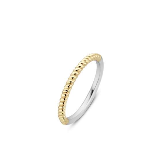 Tisento Zilveren koord ring goud op maat 58