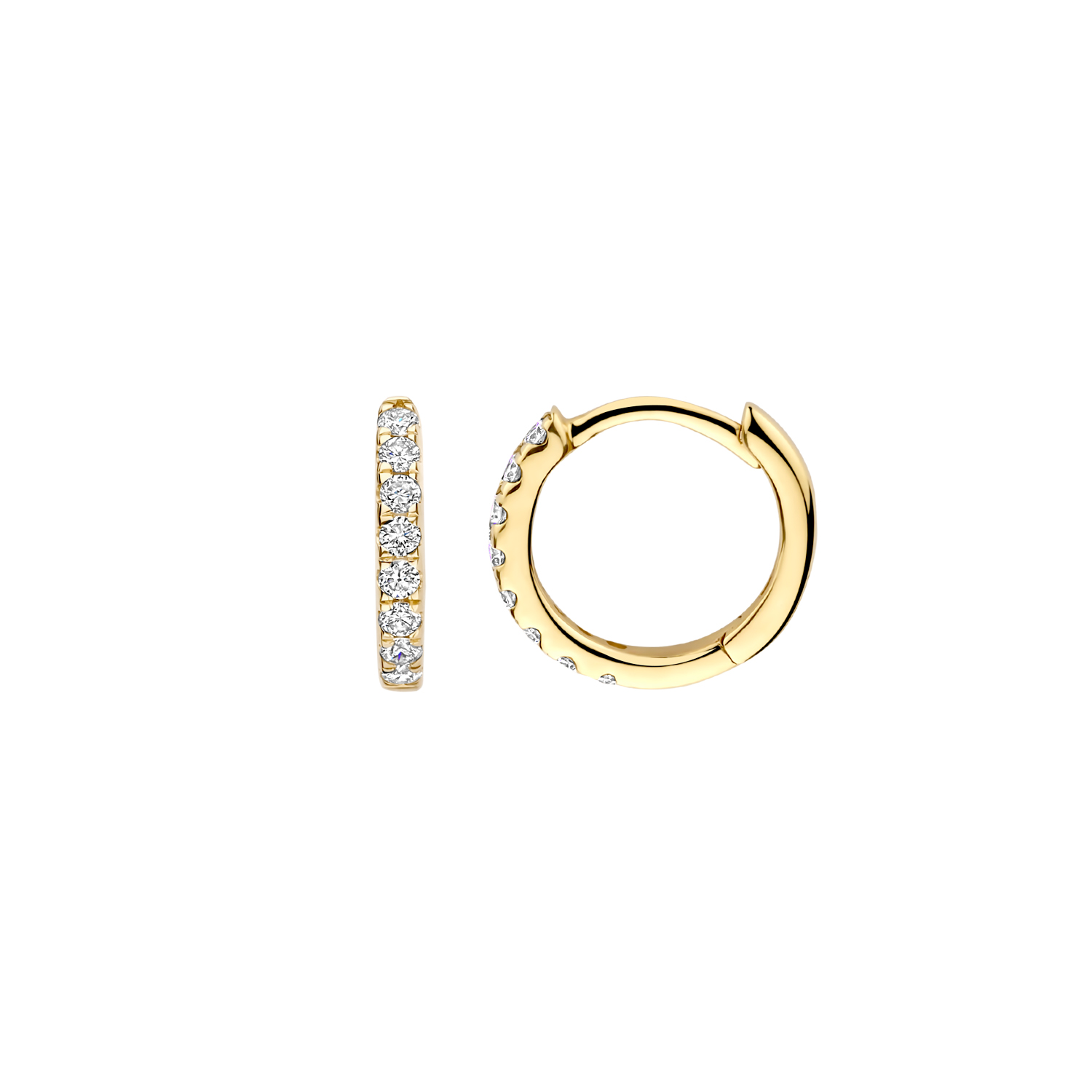 Blush Geelgouden oorringen LAB diamanten 2x0.12 TW/VS - Afbeelding 3