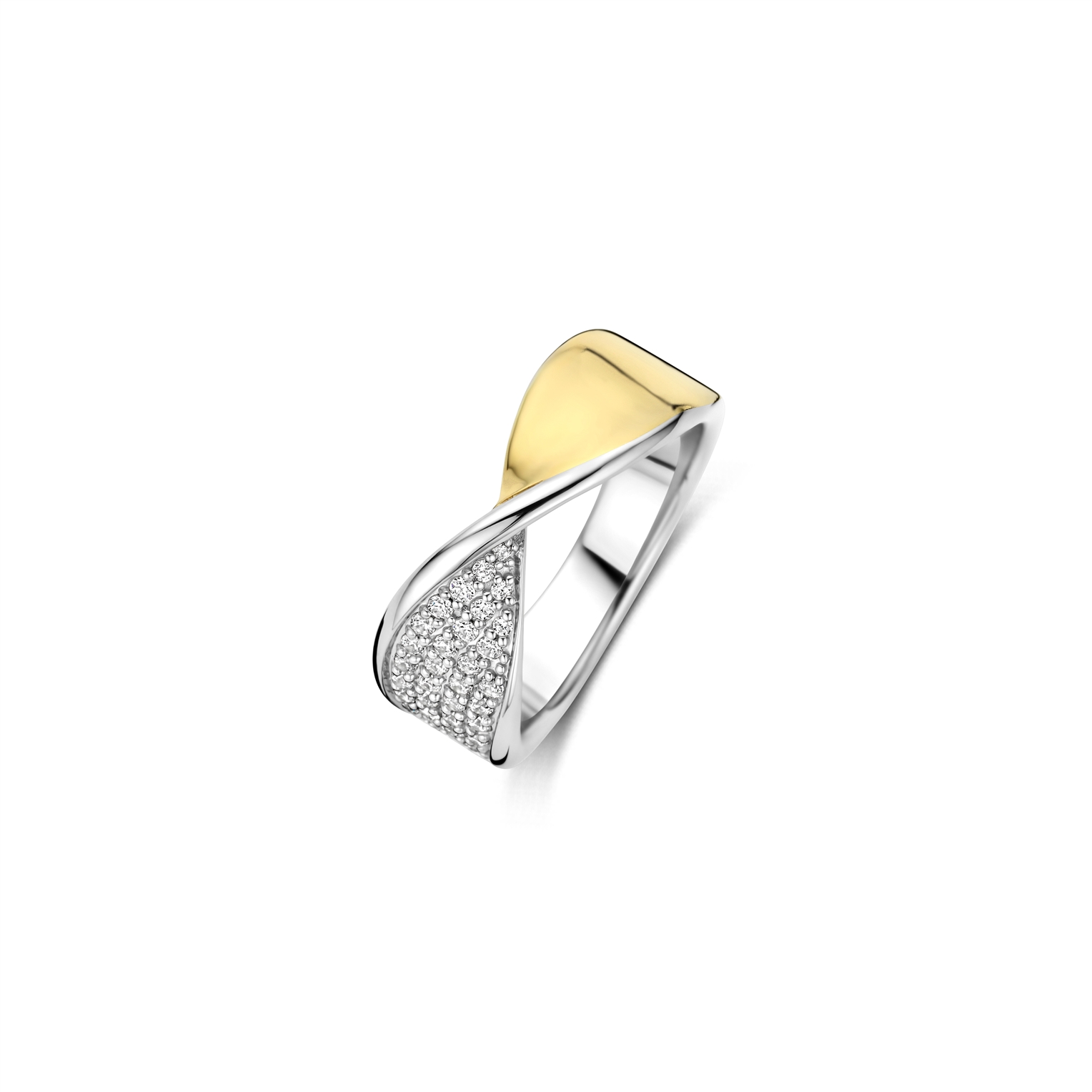 Tisento ring goud op zilver zirkonia maat 54