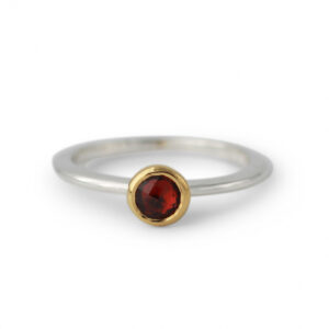 Campur goud op zilver ring granaat maat 54
