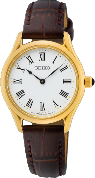 Seiko Dameshorloge goudkleurig leren band