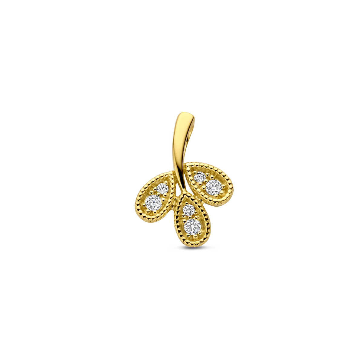Geelgouden hanger diamant 0.09ct H/Si