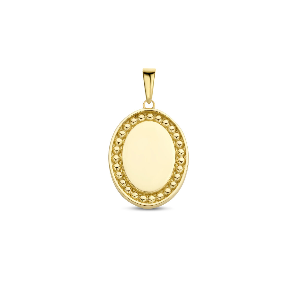 Geelgouden plaat hanger rond