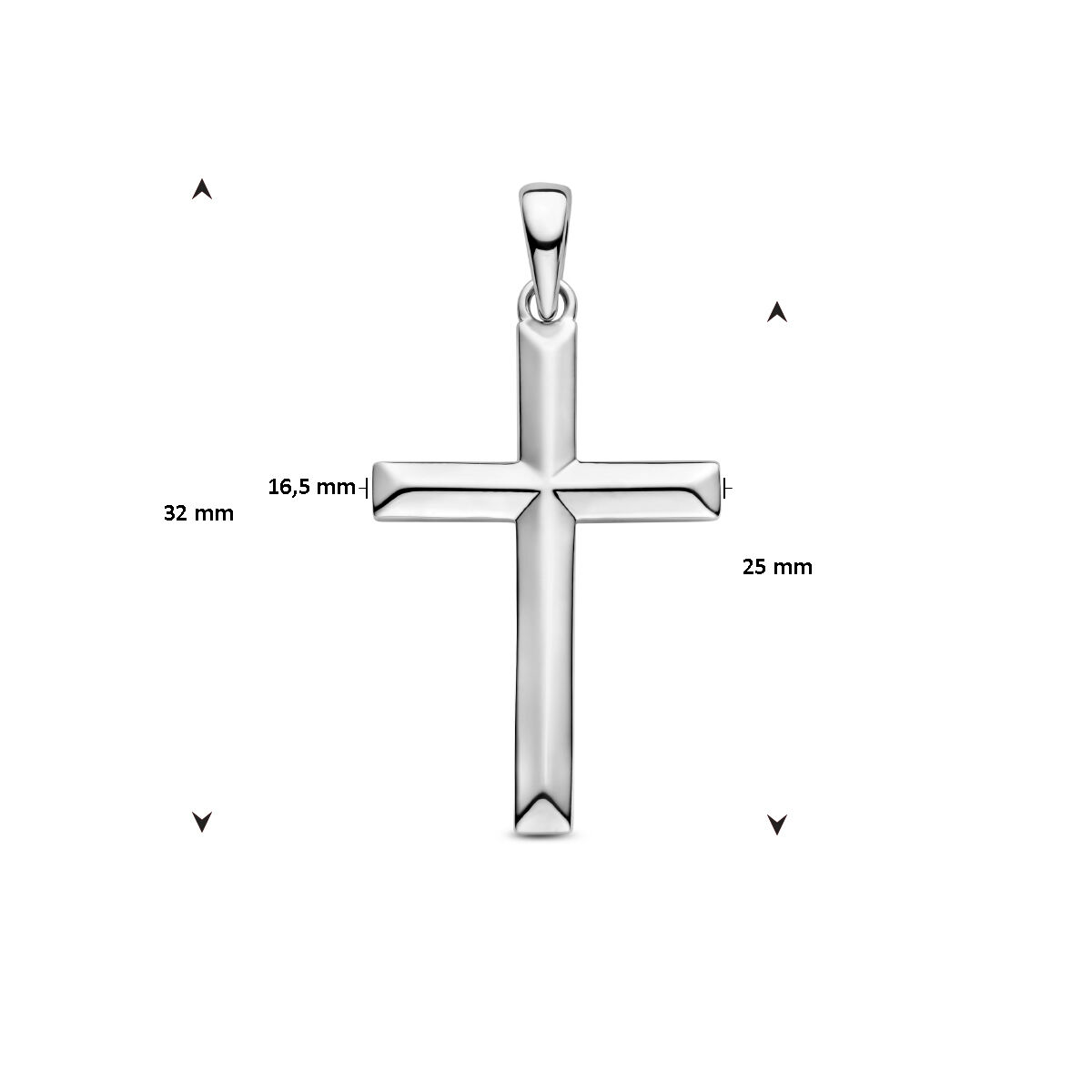 Zilveren hanger kruis gerhodineerd - Afbeelding 3
