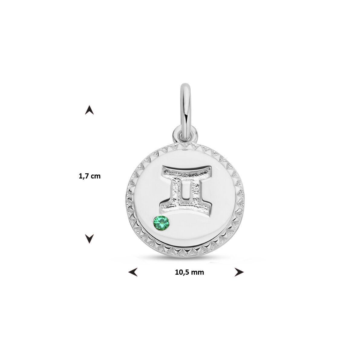 zilveren hanger zodiac tweeling zirkonia - Afbeelding 4