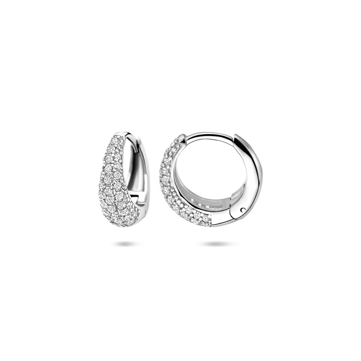 Zilveren Klapoorringen 12.5mm zirkonia - Afbeelding 3