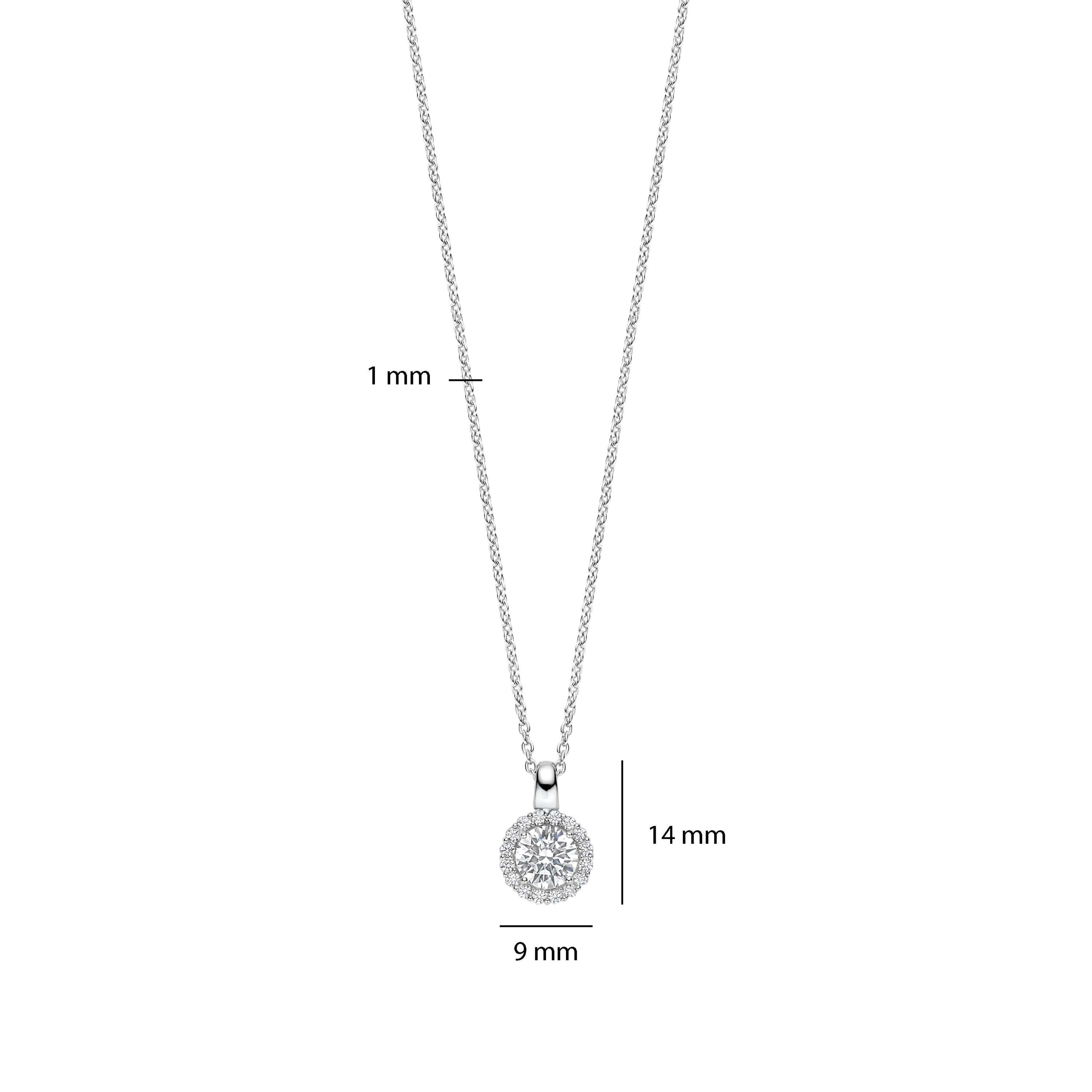 Zilveren collier met hanger zirkonia 42cm - Afbeelding 2