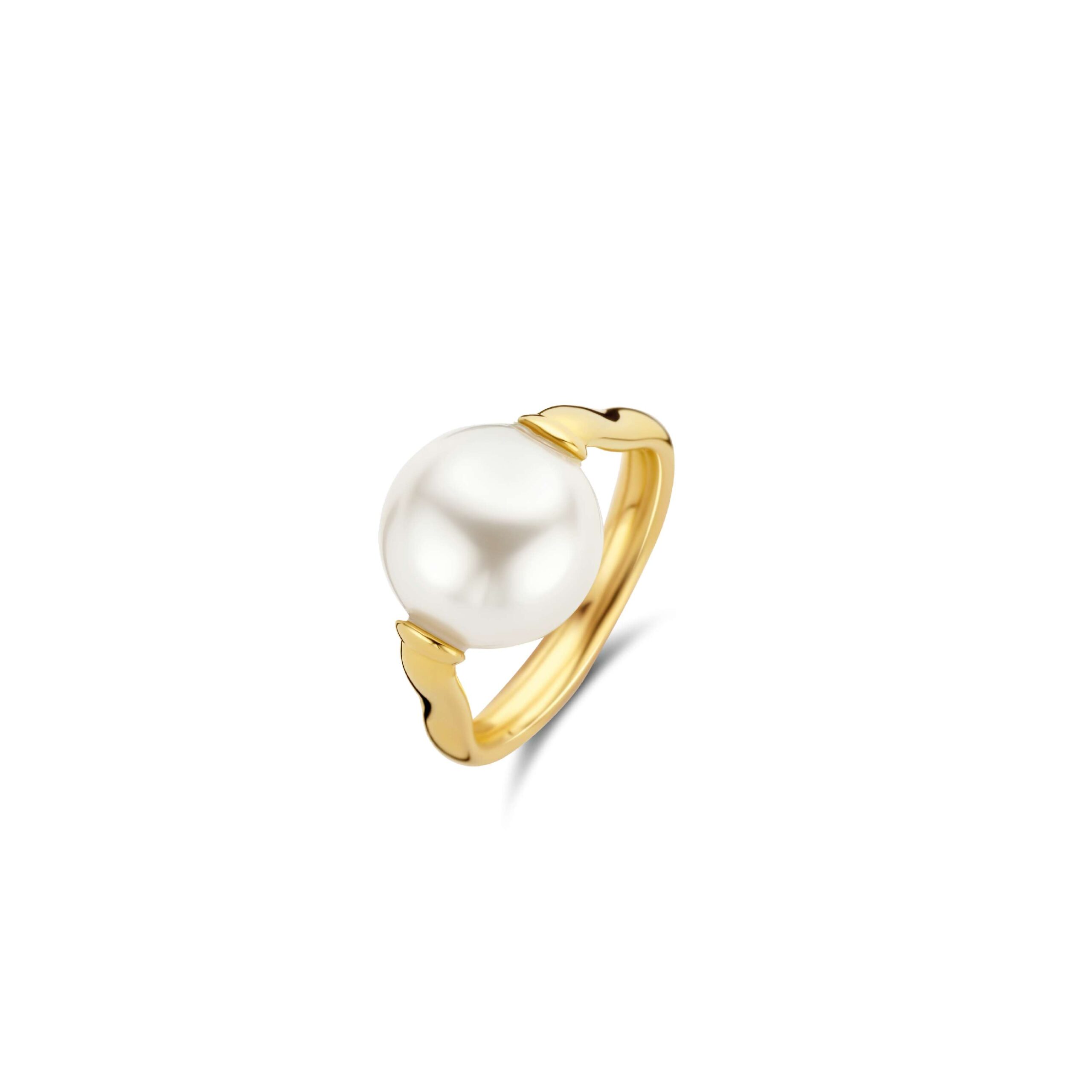 12231PW Tisento ring zilver verguld parel maat 56