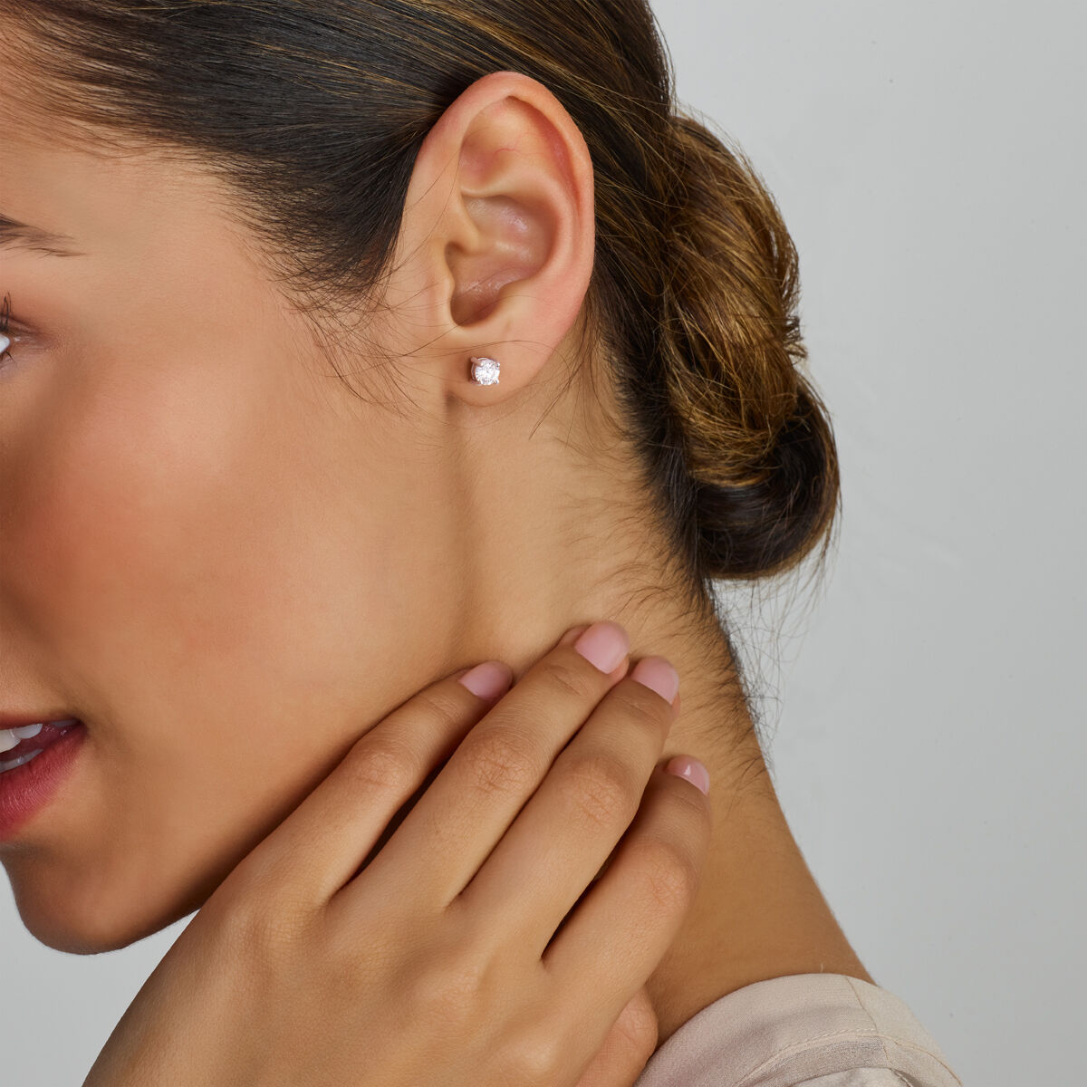 Zilveren oorknoppen solitair zirkonia 4mm - Afbeelding 2
