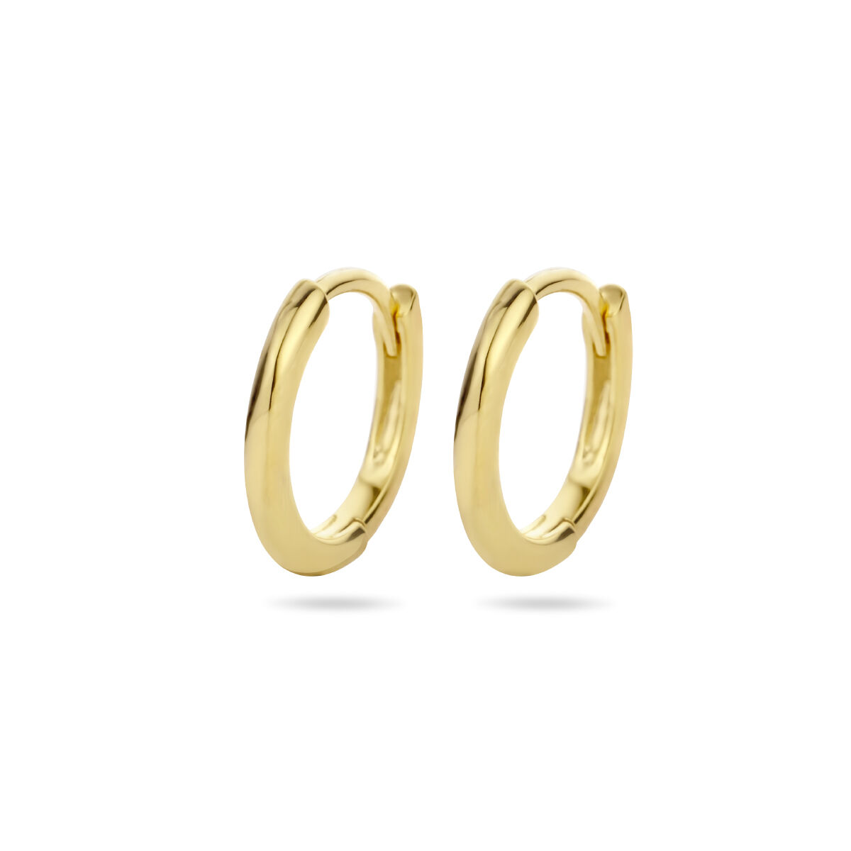Goud op zilver klapoorring 12,5mm x 1,5mm